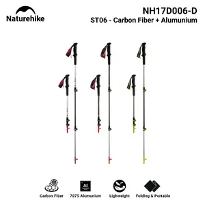 TREKKING POLE NATUREHIKE NH17D006-6 ST06 CARBON FIBER 7075 ALUMUNIUM ALLOY MOUNTAIN WALKING STICK TELESCOPIC FOLDING FOLDABLE PORTABLE LIGHTWEIGHT ULTRALIGHT TONGKAT PENDAKI GUNUNG HIKING CAMPING CLIMBING RINGAN