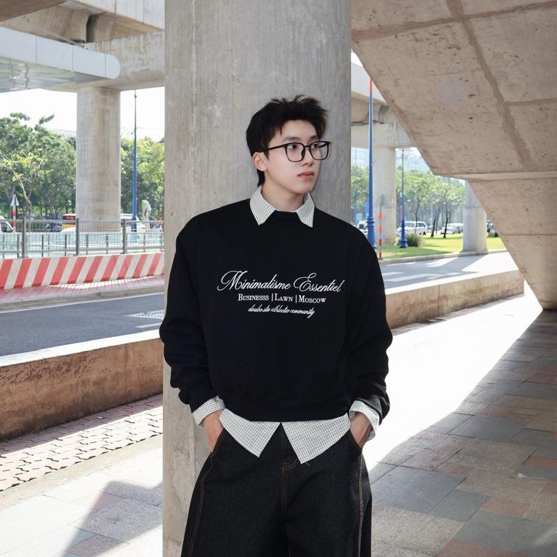 Áo Sweater Minimalisme Essentiel Doubo.Stu Form boxy | Chất Liệu Nỉ