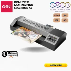 Deli ET131 T131 ET 131 Laminator Alat mesin Laminating A3 A4 F4 Deli GARANSI RESMI