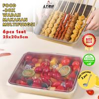Gambar COD【Food box】6pcsnampan Stainless Steel Kotak Sayuran Piring Dingin Piring Persegi Piring Sayuran Rebus Piring Leher Bebek Bawah Datar Piring Kukus Tebal Piring Serba Guna Keranjang Saringan Pengering Sayur Container Kulkas - 【6.item setnampan sus +tutup】+Centong dari LYBH OFFICIAL STORE Kab. Tangerang 1 Tokopedia