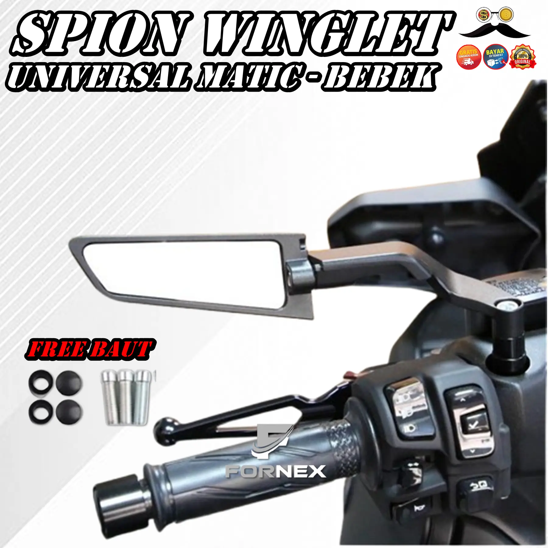 SPION WINGLET MATIC BEBEK STEALTH RIZOMA VARIO BEAT  SCOOPY GENIO FAZZIO FINO PCX NMAX UNIVERSAL PNP