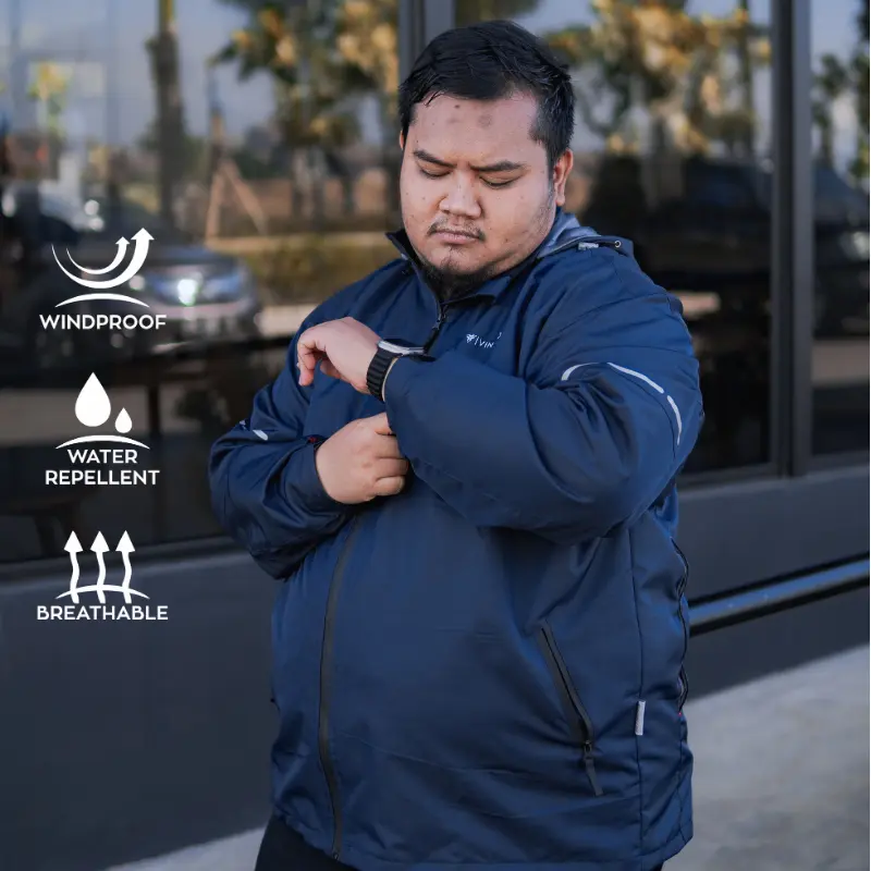 Jaket Big Size Pria Jumbo  3XL 4XL 5XL 6XL | Anti Air Taslan Polyester Model Resleting | Jacket Vinland Aerglo 3