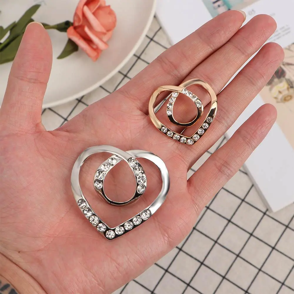 Elegant Fashion Three-ring  Love Heart Shawl Clip Brooch Scarf Ring Scarf Buckle