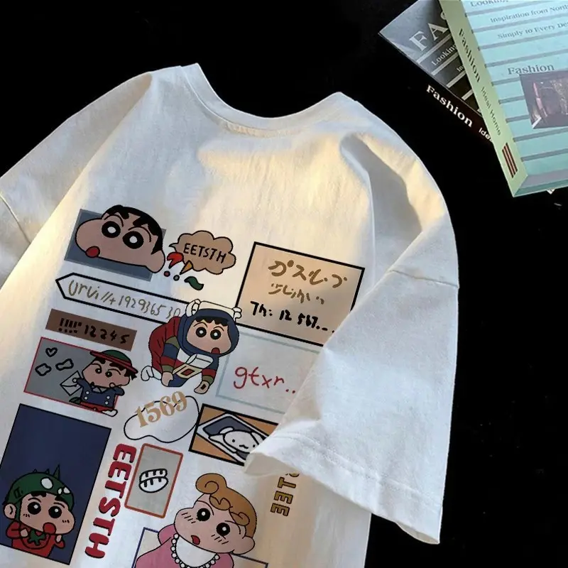 Tshirt Lengan Pendek kaos Oversize Krayon ShinChan Bahan 100% Cotton Keren Nyaman
