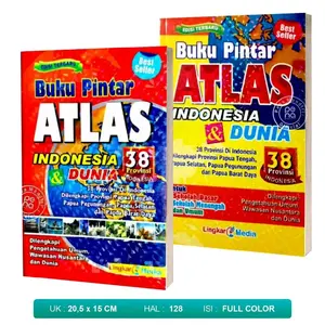 Atlas Dunia Indonesia 38 Provinsi Buku Pintar Atlas Full Color Peta Lengkap