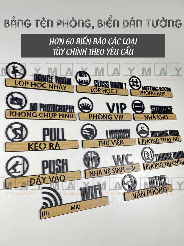  TỔNG HỢP Bảng Tên Dán Phòng Công Ty Biển Tên Phòng Dán Tường Biển Cảnh Báo Bảng Wifi WC Bằng Gỗ 