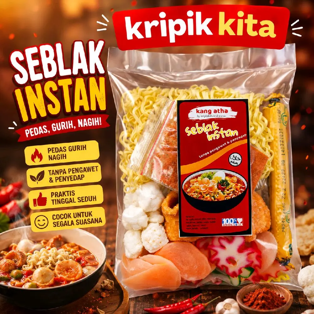 [Satuan] Seblak Instan Kang Atha - Pedas Gurih Praktis, Komplit & Terviral - Food
