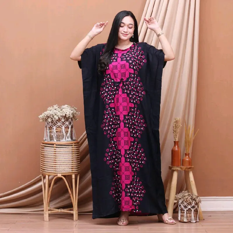 Longdress Kelelawar Jumbo Daster Lowo Tali Serut Dada Ld 150cm Katun Premium Motif Kawung Asli Pekalongan 8