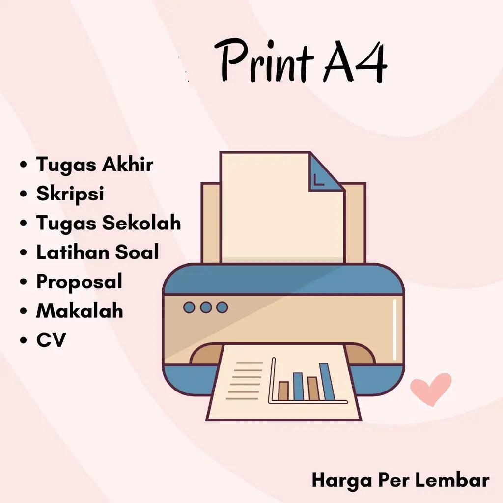 PRINT/CETAK A4, DOKUMEN SKRIPSI, MAKALAH, PROPOSAL, TUGAS AKHIR, DLL, BW/FULL COLOR