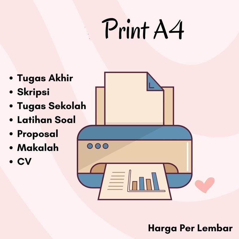 PRINT/CETAK A4, DOKUMEN SKRIPSI, MAKALAH, PROPOSAL, TUGAS AKHIR, DLL, BW/FULL COLOR 0