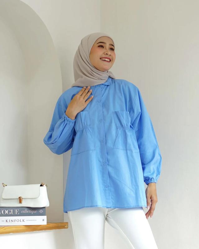 Blouse Atasan Wanita Murah Baju Casual Panjang Wanita Kemeja Kantor Part I 3