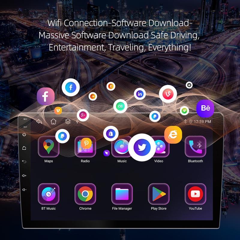 8Cores 8GB+128GB Head Unit Support Plug SIM Card IPS Car Screen Android 13 Mobile Navigasi , Built-in Fan Car Radio / FM radio player, GPS, Wifi, Bluetooth Untuk TOYOTA Daihatsu Mitsubishi android mobil Navigation 5