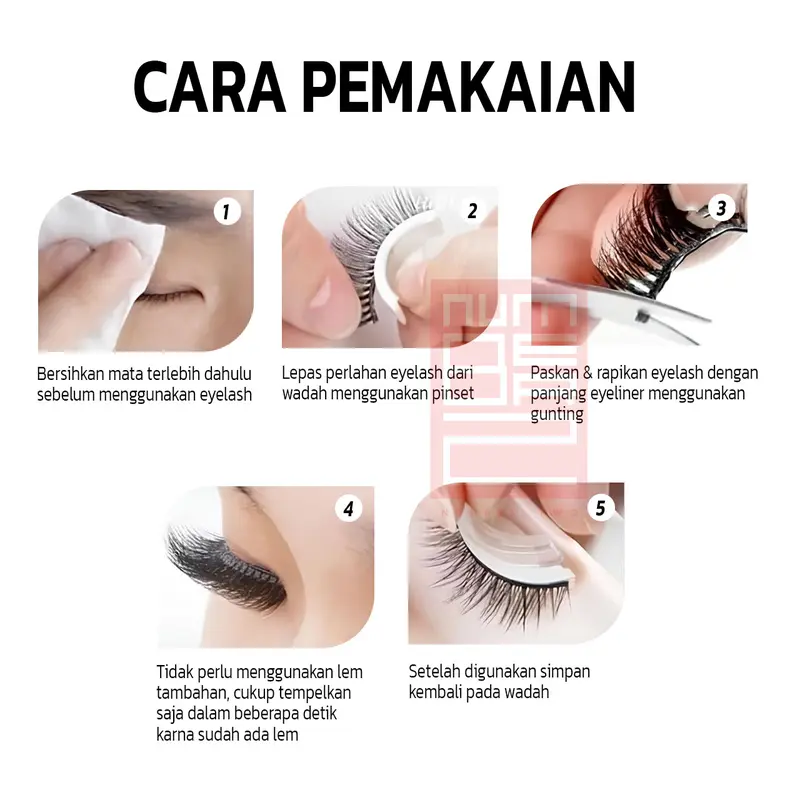 Eyelash extensions bulu mata palsu dengan lem free glue perekat 3D magnetic langsung tempel untuk natural Latina cosplay ala korea look cetar 7