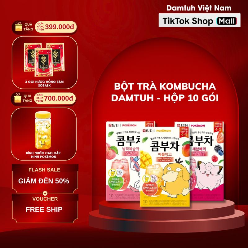 Trà Kombucha Damtuh Hàn Quốc Vị Trái Cây Phiên Bản Pokémon – Hộp 10 Gói
