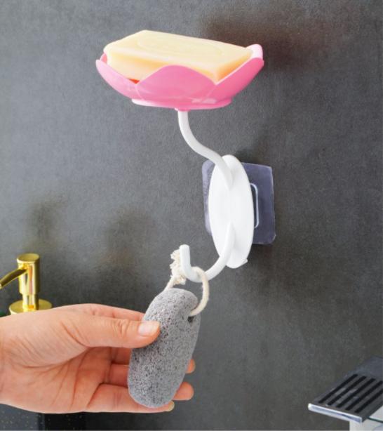 Product Introduction of Hộp Xà Phòng Hoa Sen, Móc Treo Tường Không Cần Thủng, Giá Để Hoa Ráo Nước Đôi, Kệ Đựng Đồ Trong Phòng Tắm, KMC 4