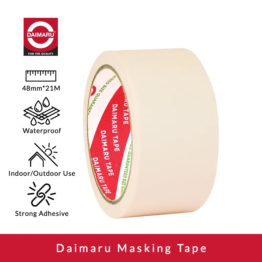 Daimaru Masking Tape Lakban Kertas Warna Cream 48 mm x 21 meter (1pcs) - 1Pcs