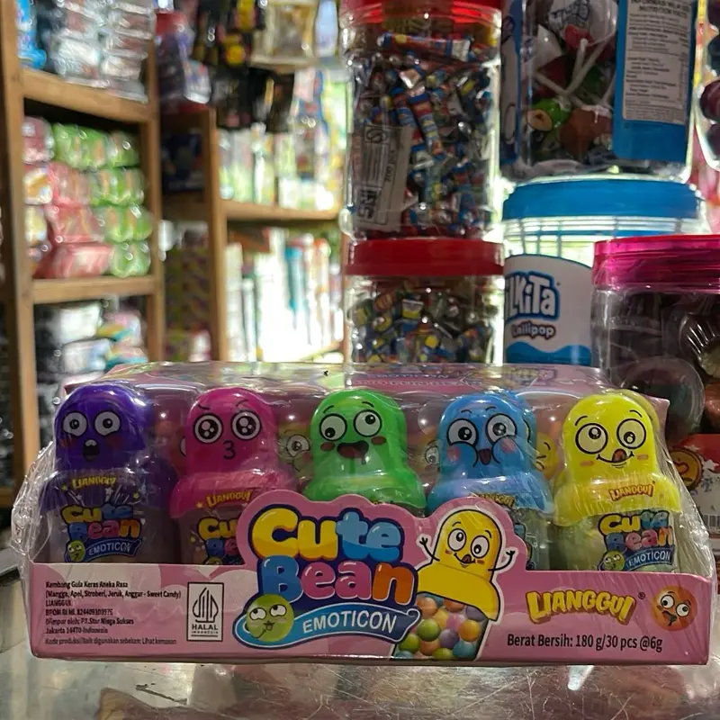 Lianggui Cute Bean Emoticon Mainan Anak-anak dengan 30 Pcs Berat 180g Warna-warni dan Lucu