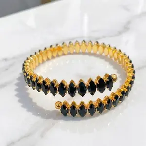 Gelang Permata Bangle Flexible Zircon Aksesoris Model Terbaru Anti Karat dengan Desain Elegan dan Tampilan Mewah