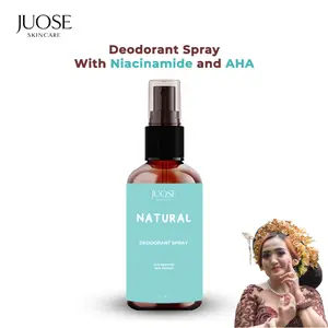 Juose Natural Deodorant Spray Anti Bacterial 60 Ml - Deodorant Penghilang Bau Badan, Pencerah Ketiak with Niacinamide and AHA