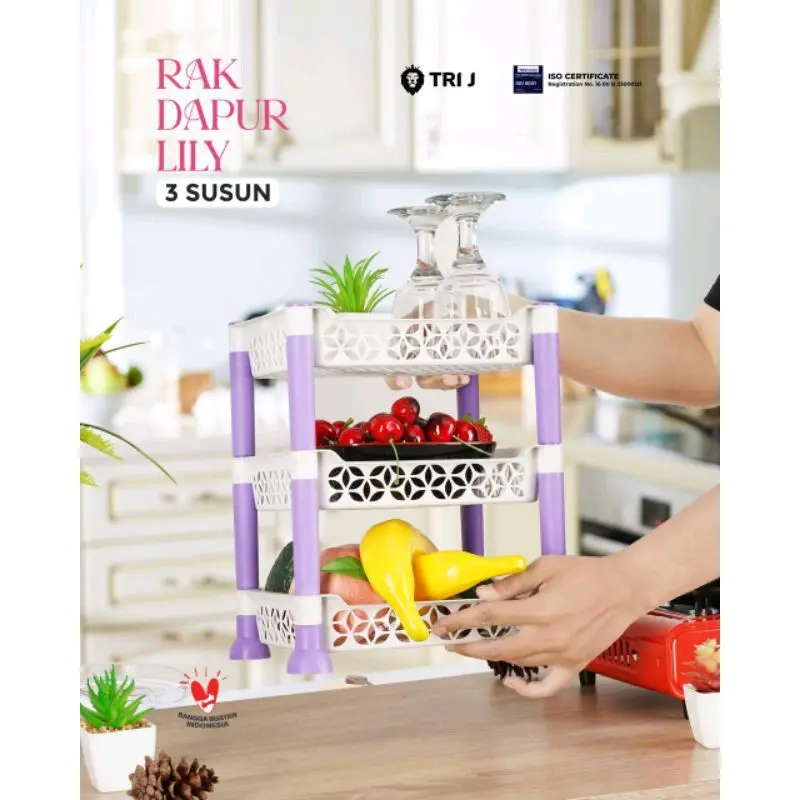 tri j rak susun ( rak dan penyimpanan bumbu dapur random 0