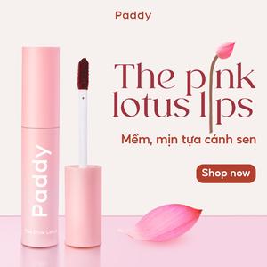 Son Thuần Chay Paddy The Pink Lotus Lips – Chiết Xuất Hoa Sen, Mềm Mịn Không Khô Môi 3g