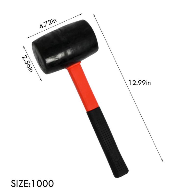Product Introduction of Hi-Spec Heavy Duty Mallet Rubber Hammer 8/12/16/24oz Professional Floor Ceramic Tile Installation Fiberglass Hammer Hand Tools 12
