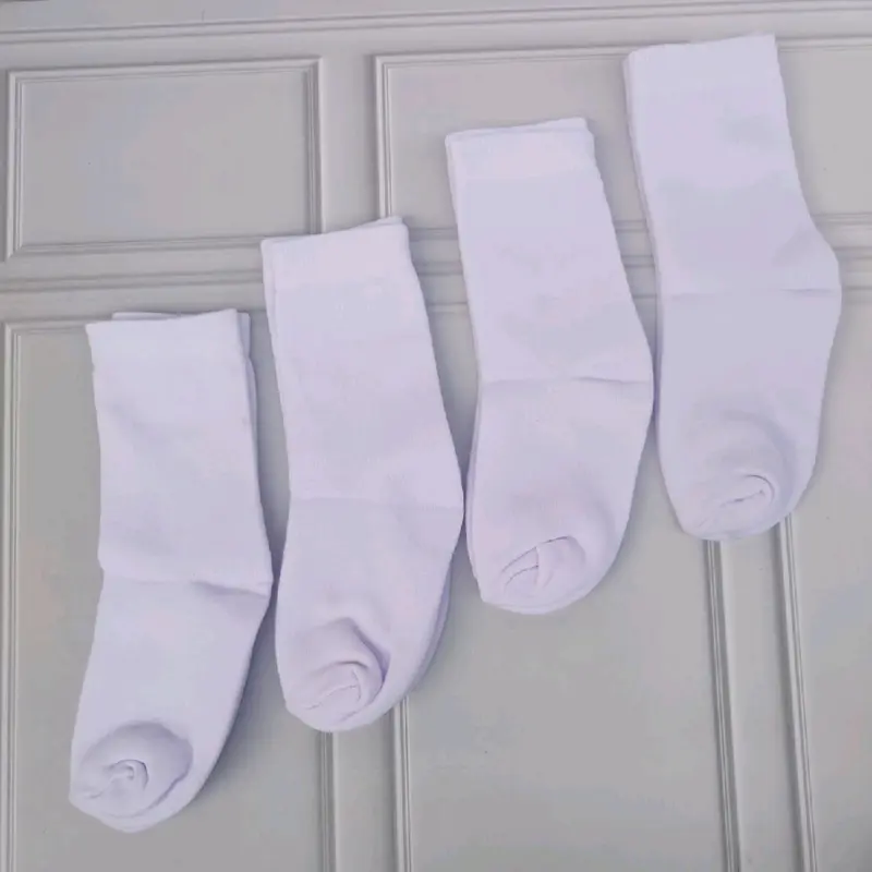 6 Pasang Kaos Kaki Anak TK Paud Putih Polos Fashion Sekolah 3-6 Tahun 2