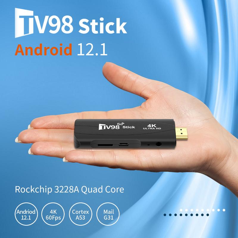 2025 Smart TV Stick TV98 4K 5G WiFi 8GB+128GB Android 12.0 HD Media Player Set-top Box Android Google Assistant Netflix Android TV Box 4