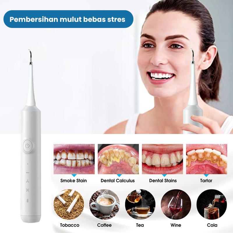 Aolida Sikat Gigi Elektrik 2 in 1 Pembersih Karang Gigi Sikat Gigi Elektrik Dewasa Dental Care Waterproof IPX7 Ultrasonic Vibration 2