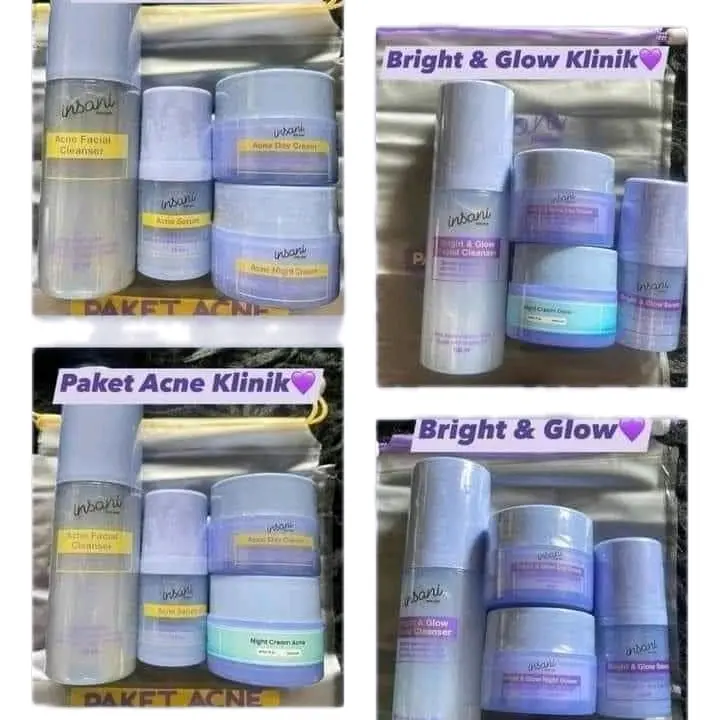 INSANI SKINCARE PAKET BRIGHT&GLOW DAN PAKET ACNE