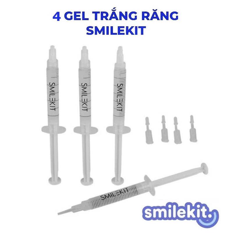  Bộ 4 ống Gel làm trắng răng SmileKit thế hệ mới 2025 - gel làm trắng răng tẩy trắng răng chuyên dụng tại nhà 