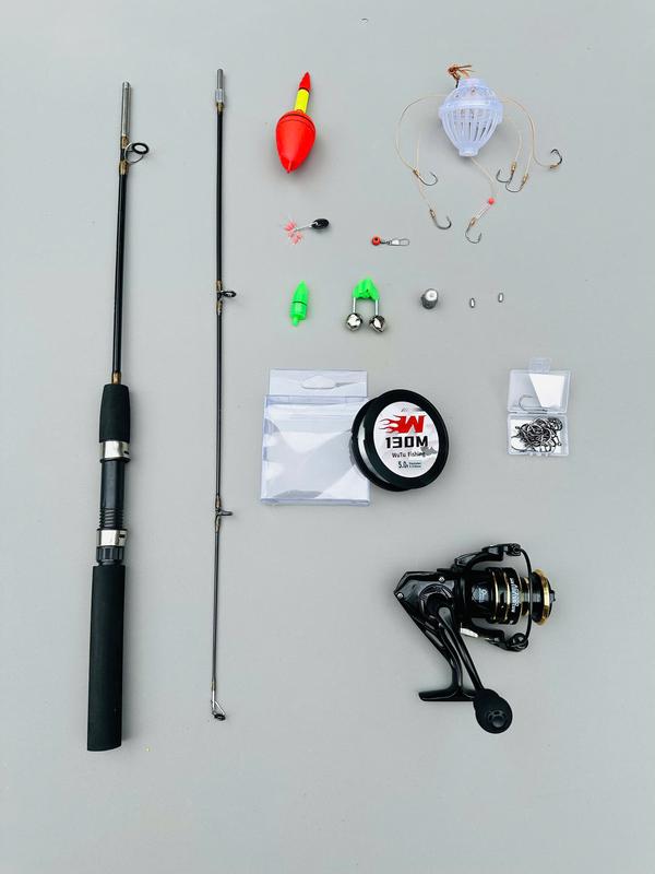 Combo Câu Sông Cần Đặc Đen Máy AC Kèm Phao,Lưỡi Trùm,Dây...