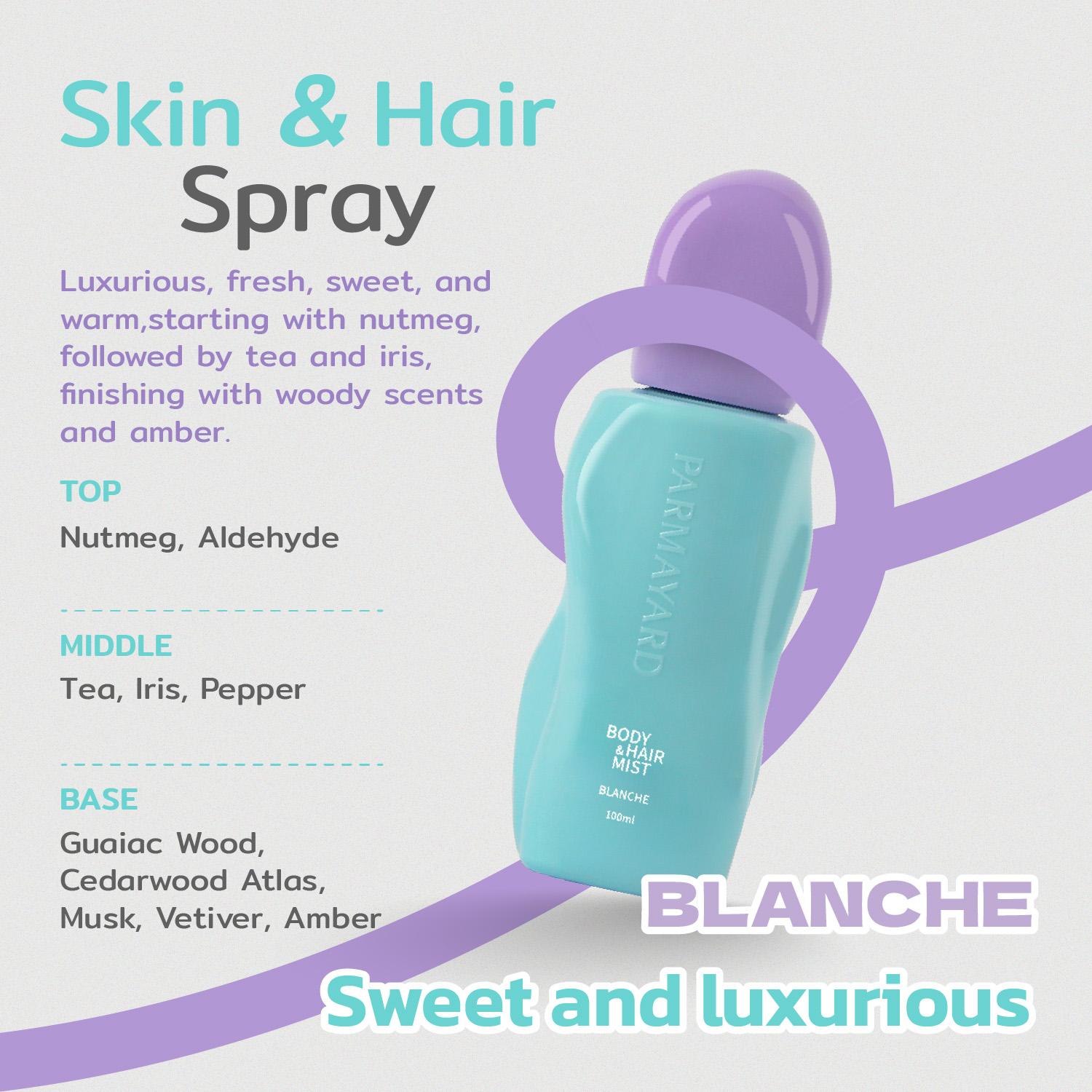 PARMAYARD BODY & HAIR MIST - 1 buah: Aroma Segar untuk Tubuh dan Rambut, Menghilangkan Bau Tidak Sedap, Aroma Alami Tubuh, 4 Pilihan Aroma, 100ML