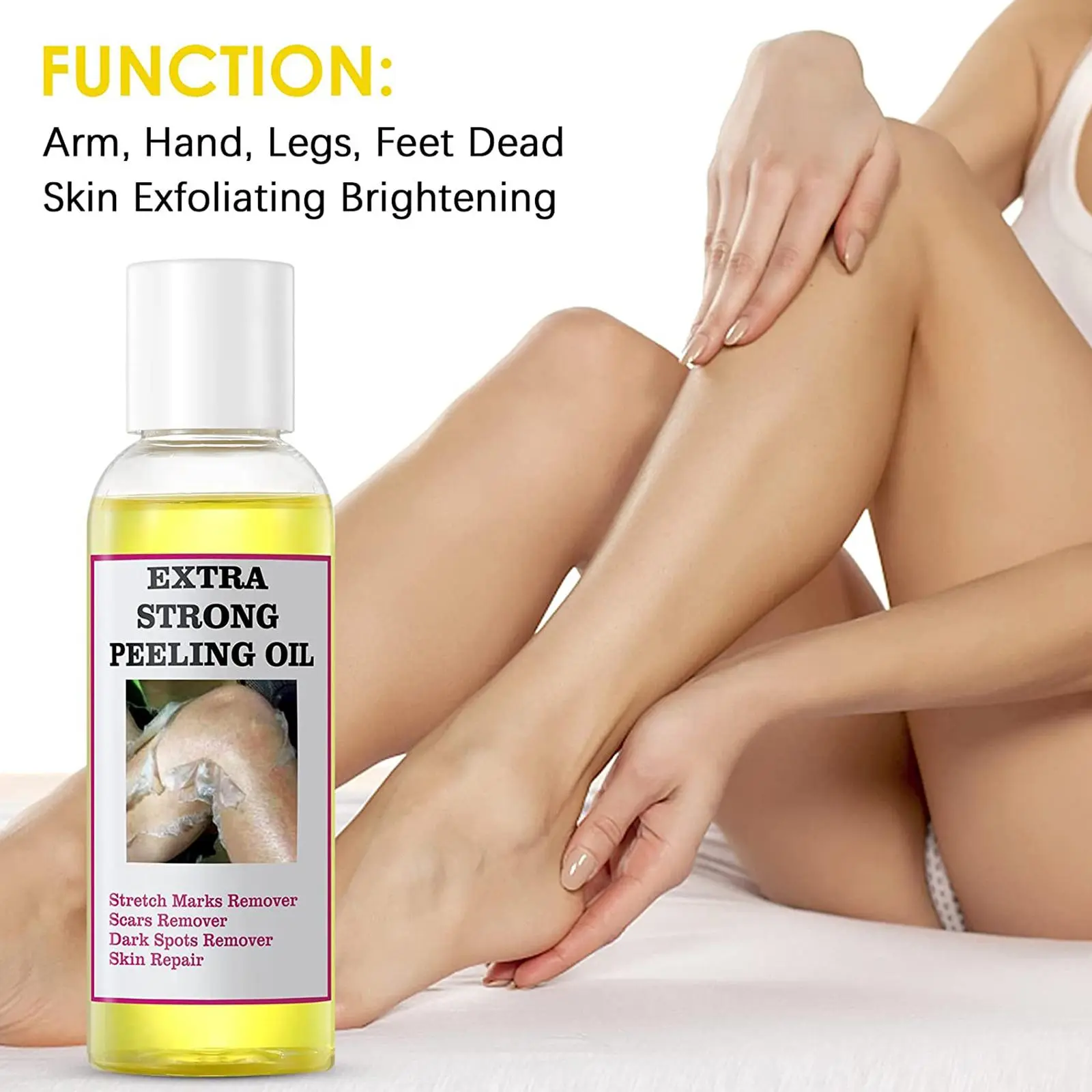 Whitening And Moisturizing Exfoliation Massage Oil 1pcs 30ml Yellow Peeling Oil Whitening Peeling Oil Lighten Elbows Knees Hands Melanin Body Care Comfort Moisturizer Moisture