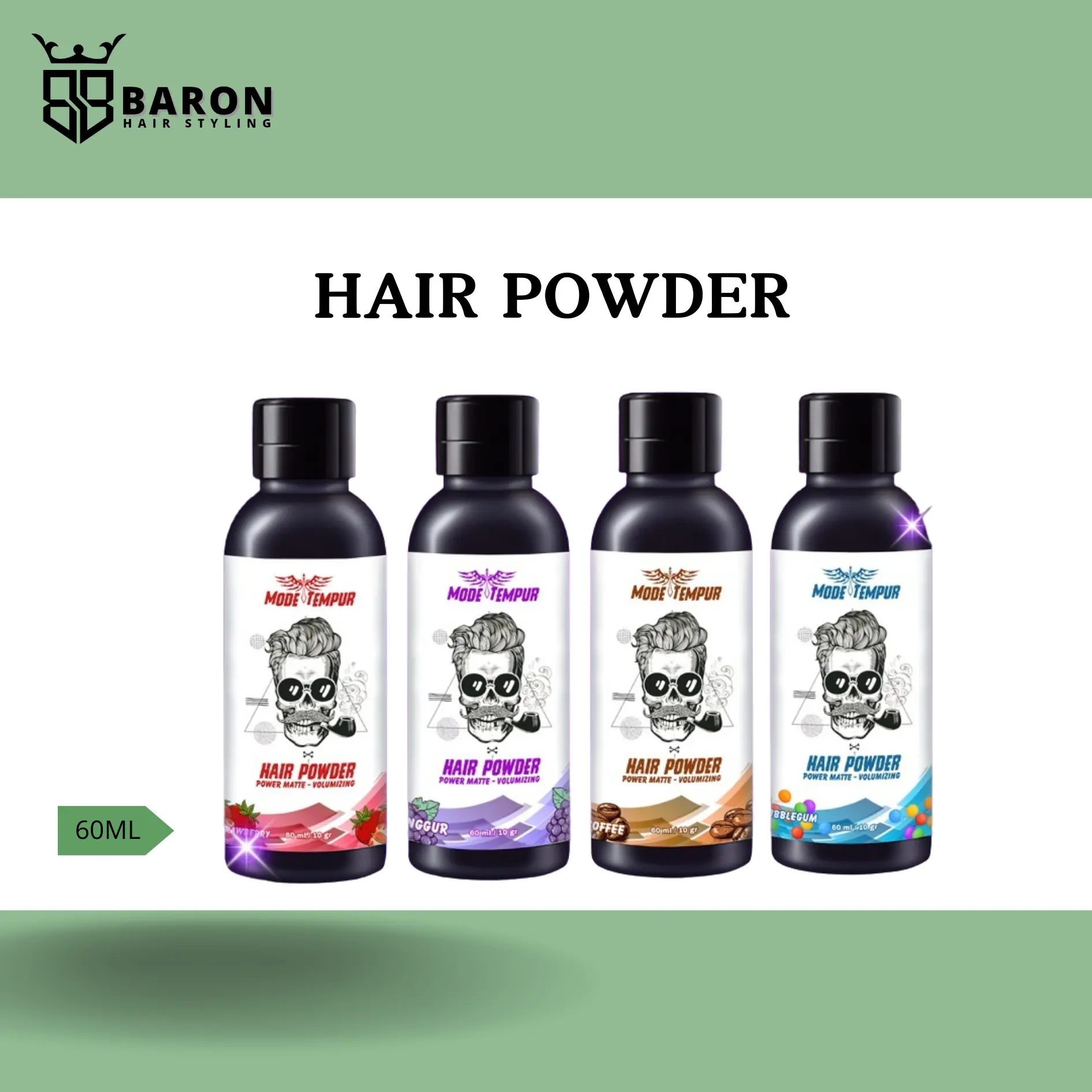 MODE TEMPUR HAIR POWDER 60ML /  10GR KEMASAN MINI VOLUMIZING POWDER Sisir Pomade Kering