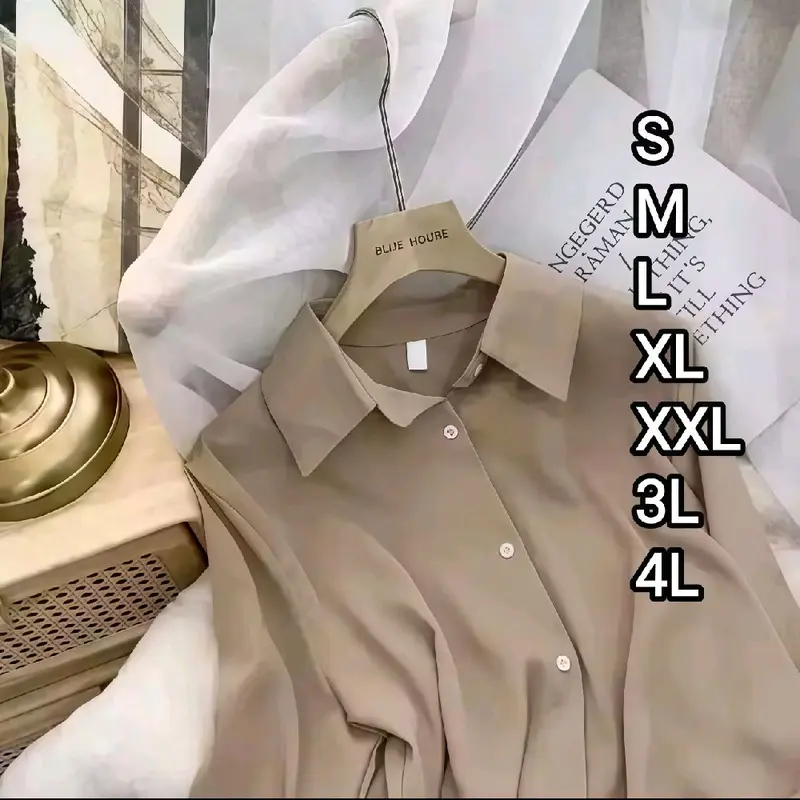 Hem Clo Kemeja Polos Wanita Bahan Rayon Katun Oversize Putih Kancing Depan Busui Cocok Untuk Kantor Size S M L XL XXL 3XL 4XL 2
