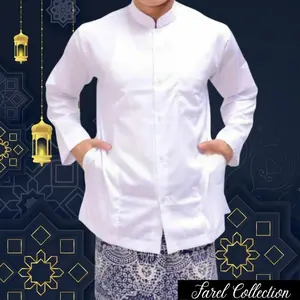 {TERLARIS} Baju Muslim Koko Habib Haibah Habib Polos Saku Samping ORI