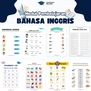 50 LEMBAR PEMBELAJARAN BAHASA INGGRIS materi bervariasi untuk anak-anak