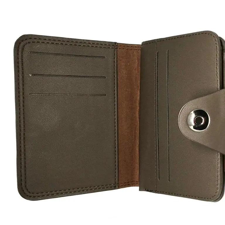 Dompet Pria Dompet Ukuran 3/4 Dompet Tanggung Kancing Magnit Dengan Pilihan Tiga Warna Kartu Kulit Uang 6