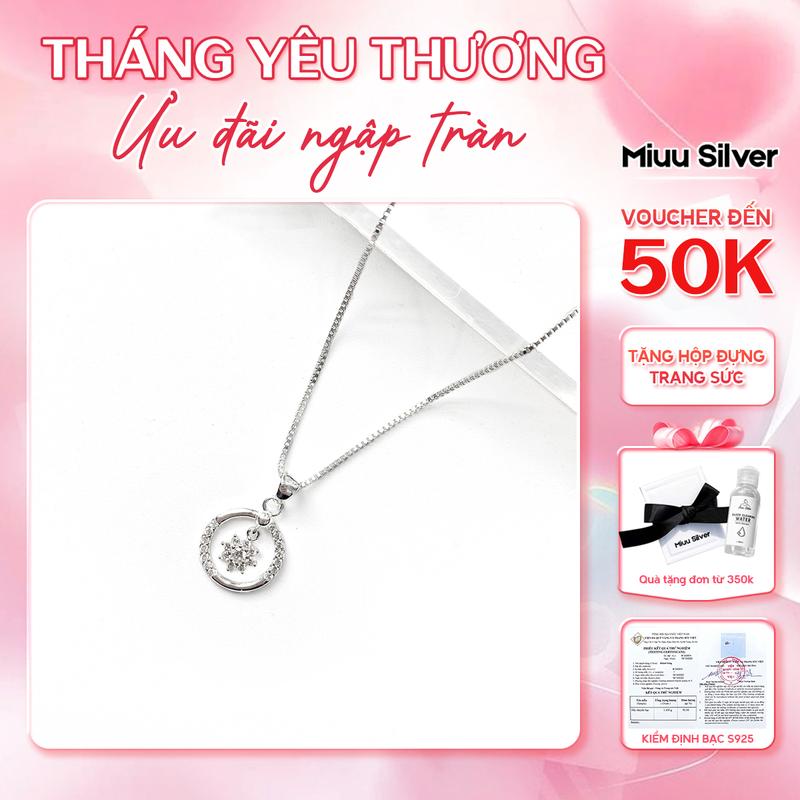 Dây chuyền bạc nữ Miuu Silver mặt tròn dáng dropping Lizzie Necklace
