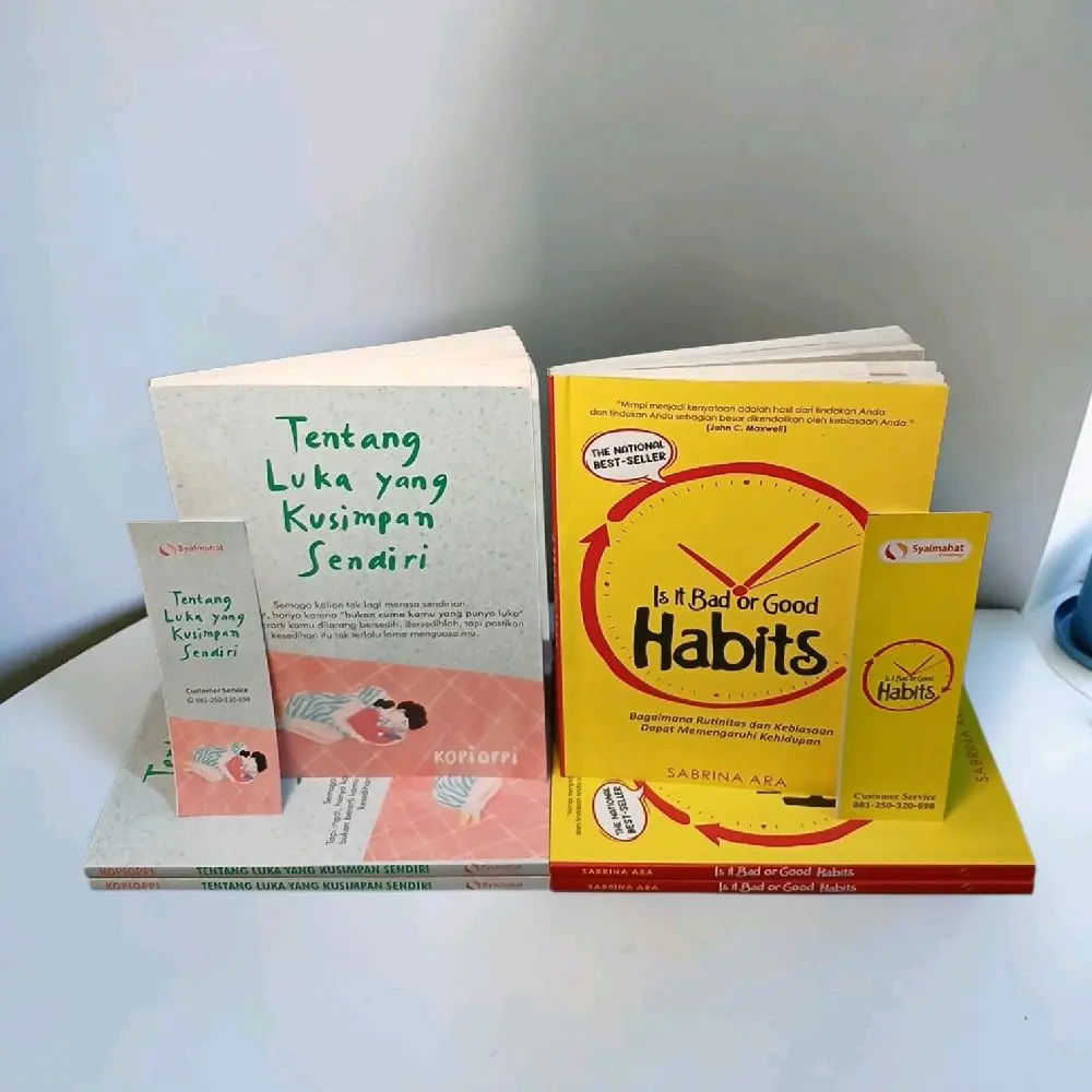 OBRAL PAKET 2 BUKU SELF IMPROVEMENT / MOTIVASI / PENGEMBANGAN DIRI / INSPIRASI / TENTANG LUKA YANG KUSIMPAN SENDIRI / IS IT BAD OR GOOD HABITS / BESTSELLER
