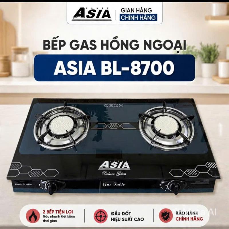 Bếp gas hồng ngoại ASIA model : BL-8700 . bảo hành 16 tháng lỗi một đổi 1 trong 15 ngày không mất phí .