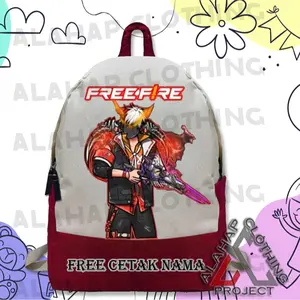 BISA COD Tas Anak Sekolah FF FREEFIRE ELITE CEES GANK SG02 OPM KANTONG ANAK FREE FIRE FREE NAMA