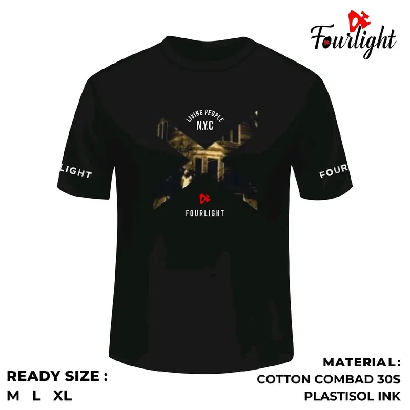 Kaos Best Seller Pria Wanita Fourlight Kaos Lokal Kaos Pria Wanita Distro Baju Combed Sablon Tshirt Nyaman Unisex Atasan Cowok Keren Katun Pendek Dewasa Simple 5