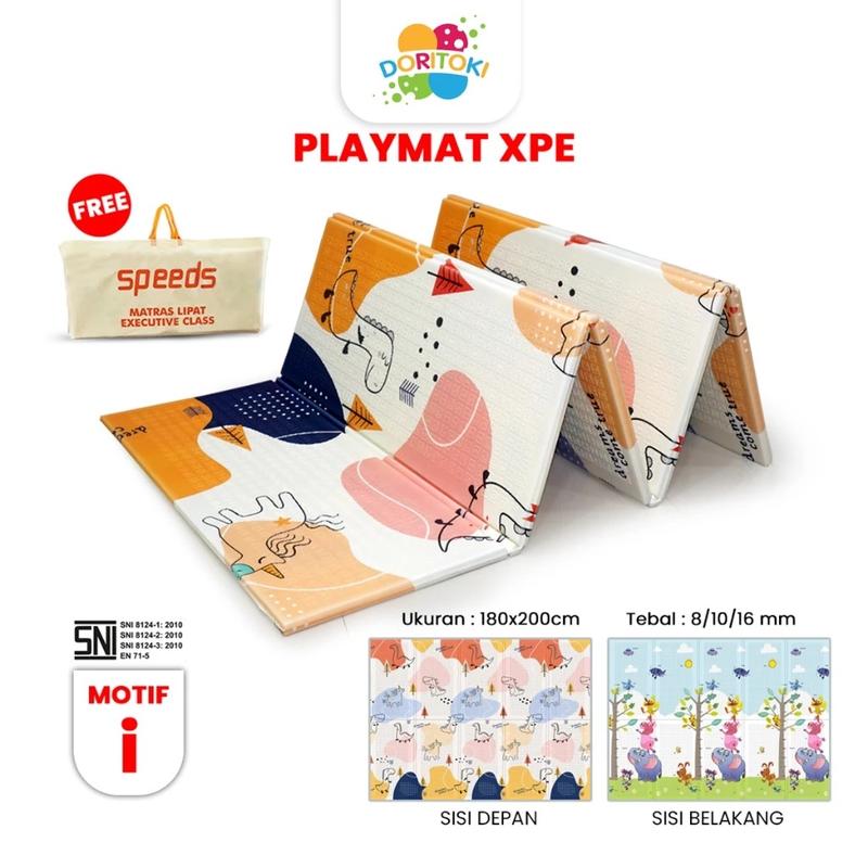 Doritoki SNI Matras Bayi 180x200x1cm Playmat Bayi Karpet Lipat Anak/Bayi Polos Tikar Lipat 3