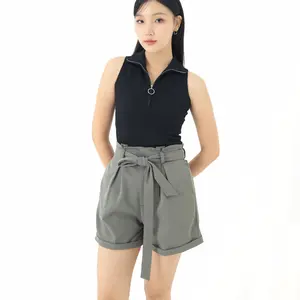 Cotton Code Zipper Top Wanita Laura Body Fit