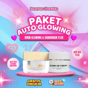 Paket Auto Glowing Bundling Inerme Beaute Sunscreen Brightly Daily with Glow Up Cream Febya Mencerahkan Wajah