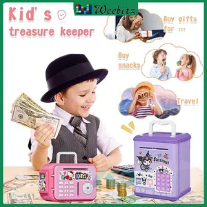 Celengan kecil Mini Labubu Mainan Anak-anak ATM Tabungan Uang Kotak Penyimpanan Kuromi Lucu Celengan Koin Kartun