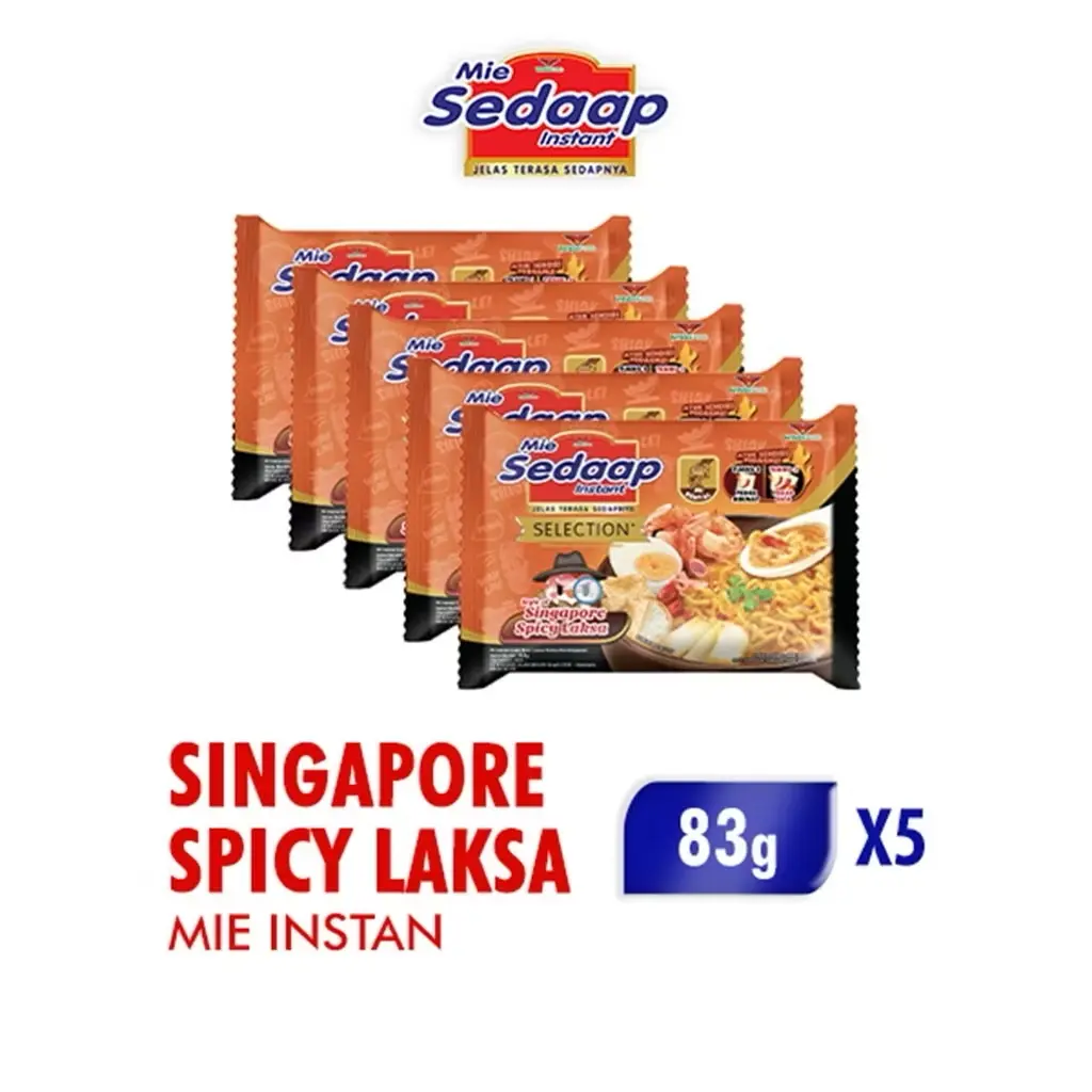 [MAGGI INDONESIA | KK TRADING] 5pcs Mie Sedaap Singapore spicy laksa selection x 83g