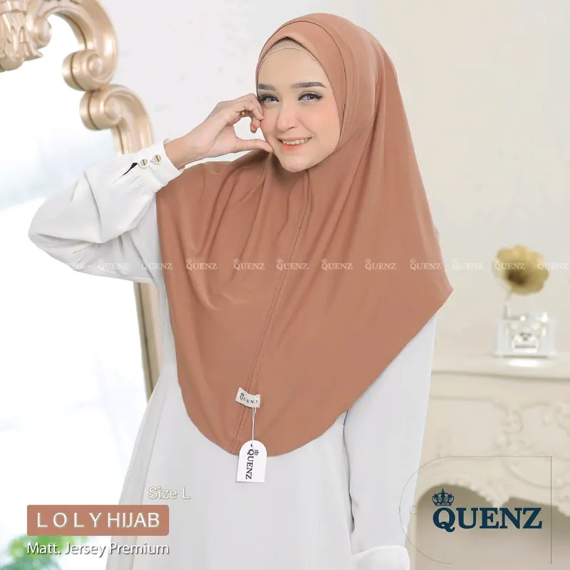 QUENZ HIJAB INSTAN LOLLY BERGO  Soft ped medina JERSEY PREMIUM SIZE M & L BY QUENZ Muslim Kerudung Jilbab Tebal sport 2025 kenan Panjang Wanita Layer Nyaman Sporty Pad Cantik 3